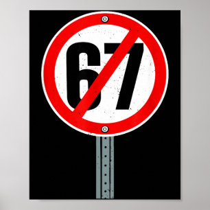 67番なんて嫌だ 67通り標識 冗談 6 7 ストリートサイン ポスター