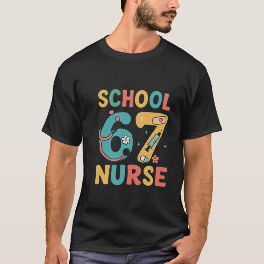 67番スクールのナースシックスセブンメメナース Tシャツ (正面)