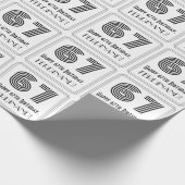 67番目の誕生日:インスパイアアールデコスタイル「67」 +名前 ラッピングペーパー (角)