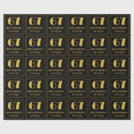 67番目の誕生日～インスパイアアールデコルック"67"，名前 ラッピングペーパー