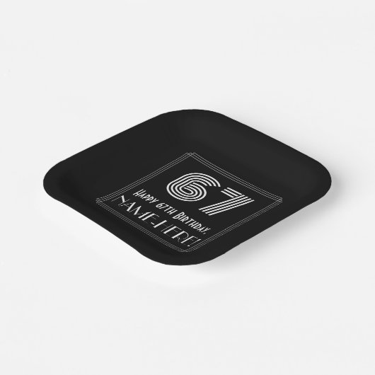 67番目の誕生日:インスパイアアールデコ検索「67」 +名前 ペーパープレート (傾斜あり)