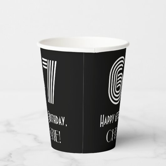 67番目の誕生日:インスパイアアールデコ検索「67」 +名前 紙コップ (右)
