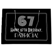 67番目の誕生日:インスパイアアールデコ「67」の外観と名前 ラージペーパーバッグ (正面)