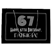 67番目の誕生日:インスパイアアールデコ「67」の外観と名前 ラージペーパーバッグ (裏面)