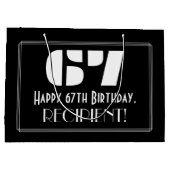 67誕生日インスパイア～アールデコルック"67" +名前 ラージペーパーバッグ (裏面)