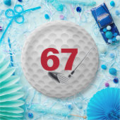 67誕生日ゴルフボールデザイン紙プレート ペーパープレート (パーティー)