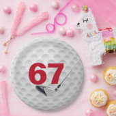 67誕生日ゴルフボールデザイン紙プレート ペーパープレート (パーティー)