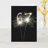 67誕生日スパークラーズオンブラック カード (黄色い花)