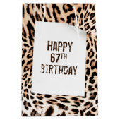 67誕生日レオパード毛皮プリント中抱き枕 ミディアムペーパーバッグ (正面)