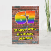 67誕生日:おもしろいグラフィティインスパイア – レボイン67 カード (正面)