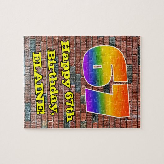 67誕生日:おもしろいグラフィティインスパイア – レボイン67 ジグソーパズル (横)