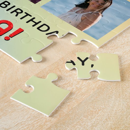 67誕生日:おもしろいレインボー#,名前をカスタムする&写真 ジグソーパズル (側面)