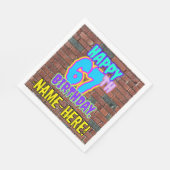 67誕生日~おもしろい、アーバングラフィティインスパイアルック スタンダードランチョンナプキン (角)