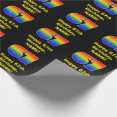 67誕生日:おもしろい、カラフルレインボーインスパイア# 67 ラッピングペーパー (角)