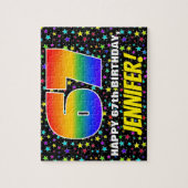 67誕生日:おもしろい、カラフル星野パターン ジグソーパズル (縦)
