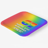 67誕生日: カラフル、おもしろいレインボーパターン# 67 ペーパープレート (傾斜あり)