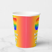 67誕生日: カラフル、おもしろいレインボーパターン# 67 紙コップ (右)