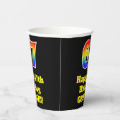 67誕生日:カラフル、おもしろい、エキサイティング、虹67 紙コップ (右)