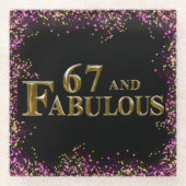 67誕生日 ガラスコースター (正面)