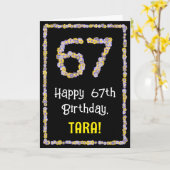 67誕生日:フローラ花数名前をカスタムする カード (黄色い花)