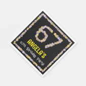 67誕生日:フローラ花数名前をカスタムする スタンダードランチョンナプキン (角)