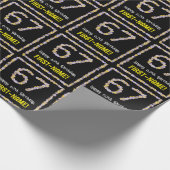 67誕生日:フローラ花数名前をカスタムする ラッピングペーパー (角)