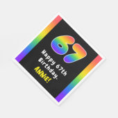 67誕生日:レインボースペクトル# 67、名前をカスタムする スタンダードランチョンナプキン (角)