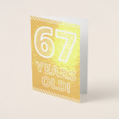 67誕生日:「67はっきりした歳！」 ゴールドフォイルカード 箔カード (正面)