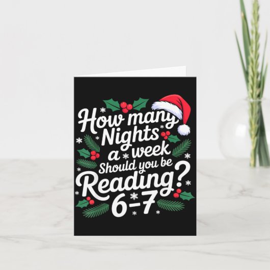 67読書おじさんクリスマス クリスマスギフト  カード (正面)