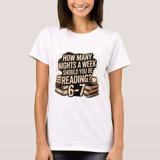 67読書好き英語教師おもしろい司書 Tシャツ (正面)