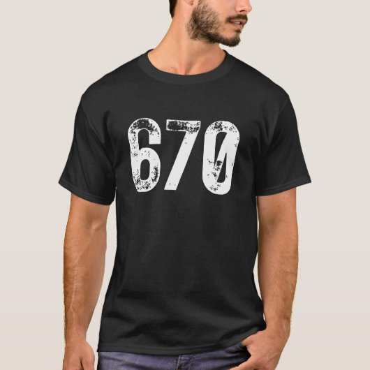 670エリアコード北マリアナ諸島可動域 Tシャツ (正面)