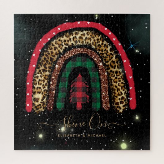 676ピースパーソナライズされたジグソークリスマスレインボージ ジグソーパズル (縦)