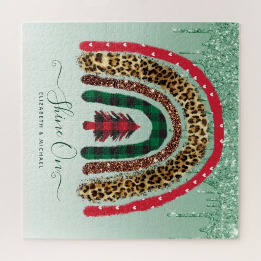 676ピースパーソナライズされたジグソークリスマスレインボージ ジグソーパズル