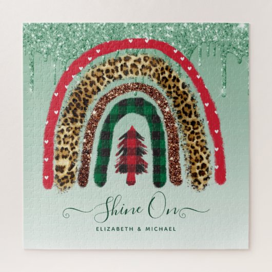 676ピースパーソナライズされたジグソークリスマスレインボージ ジグソーパズル (縦)