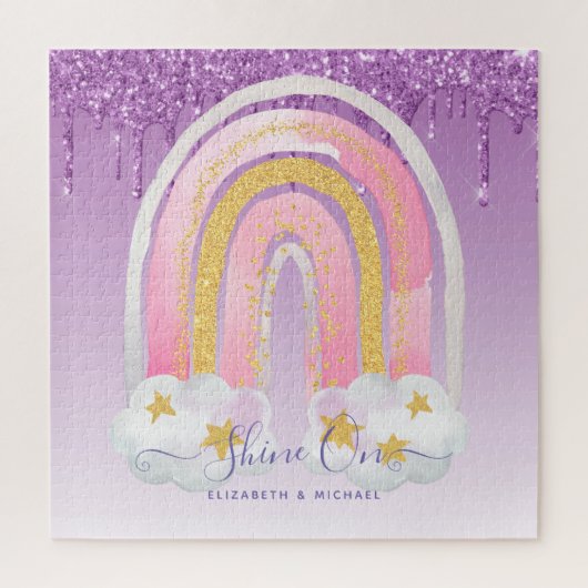 676ピースパーソナライズされたジグソークリスマスレインボージ ジグソーパズル (縦)