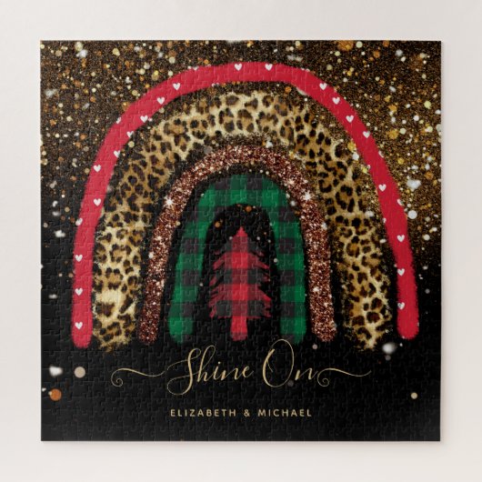 676ピースパーソナライズされたジグソークリスマスレインボー ジグソーパズル (縦)