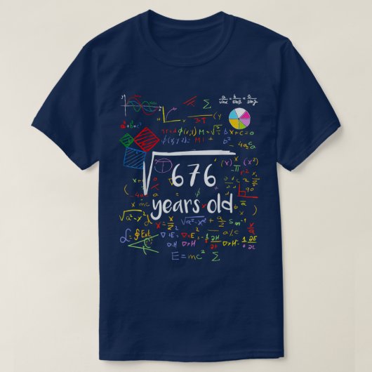 676誕生日26年の平方根 Tシャツ (デザイン正面)