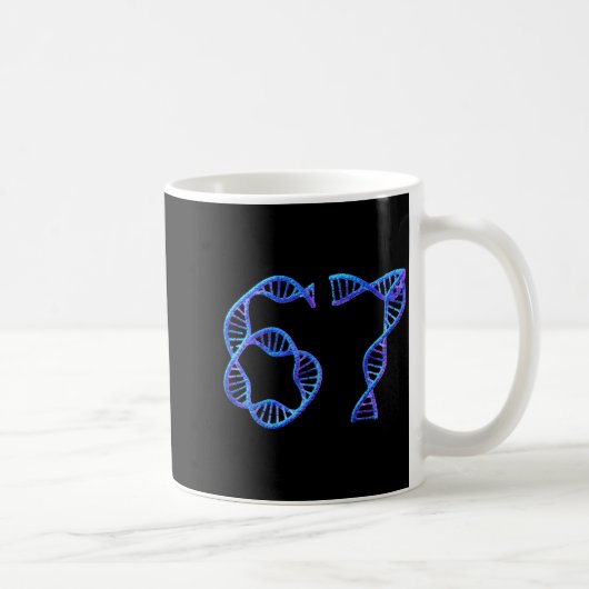 67 おもしろい数字のミーム DNA複製 分子生物学 コーヒーマグカップ (右)