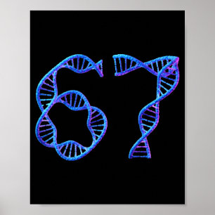 67 おもしろい数字のミーム DNA複製 分子生物学 ポスター