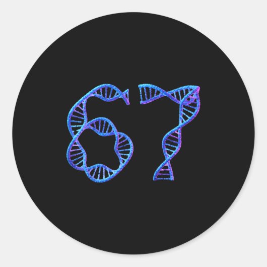 67 おもしろい数字のミーム DNA複製 分子生物学 ラウンドシール (正面)