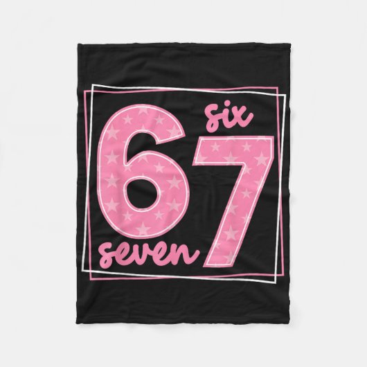 67 おもしろい数字 67 誕生日 Meme  フリースブランケット (正面)