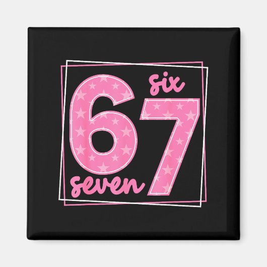 67 おもしろい数字 67 誕生日 Meme マグネット (正面)