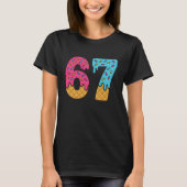 67 おもしろ ミーム アイスクリーム Six Seven Gen Alpha Tシャツ (正面)