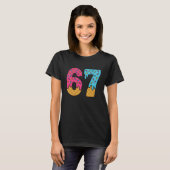 67 おもしろ ミーム アイスクリーム Six Seven Gen Alpha Tシャツ (正面フル)