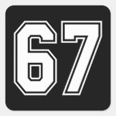 67 おもしろ ミーム 六 七 Z 世代 スクエアシール (正面)