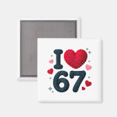 67 かわいい ほっこり 67 あみもの 柄 67 メモリを愛する マグネット (正面/裏面)