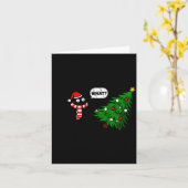 67 くろねこがクリスマスツリーを倒す面白い猫 カード (黄色い花)