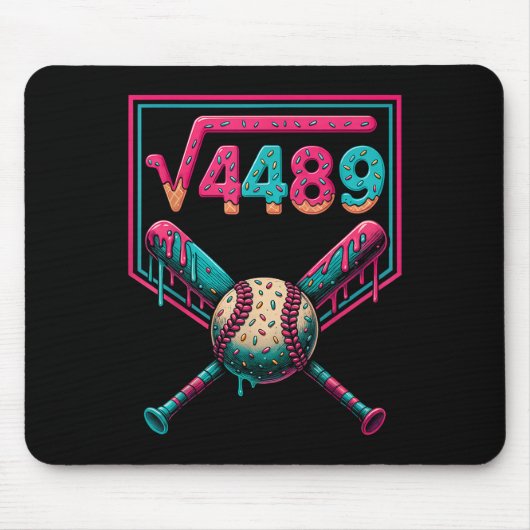 67 アイスクリームしたたり 平方根 4489 スラング 数学 先生Tシャツ マウスパッド (正面)