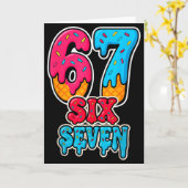 67 アイスクリームドリップ面白い Six Seven Gen Alpha ミームS カード (黄色い花)