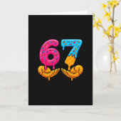 67 アイスクリームドリップ 面白い 6 7 六 七 Gen Alpha 私 カード (黄色い花)